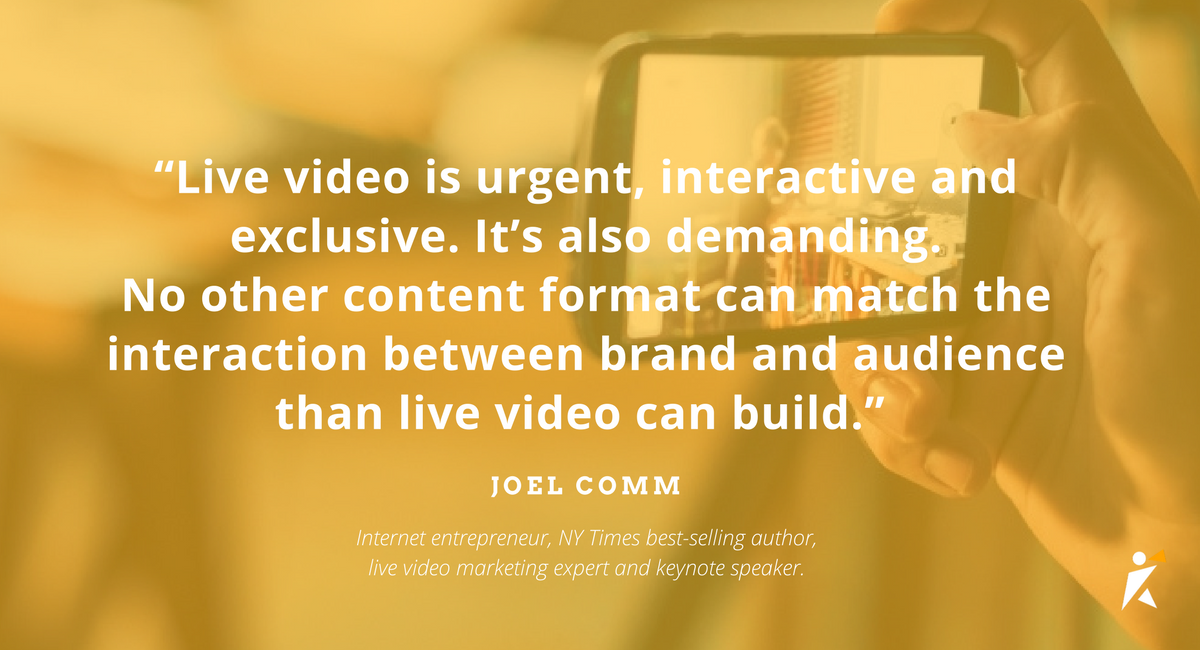 Live video is urgent, interactive and exclusive. Live video is urgent, interactive and exclusive.