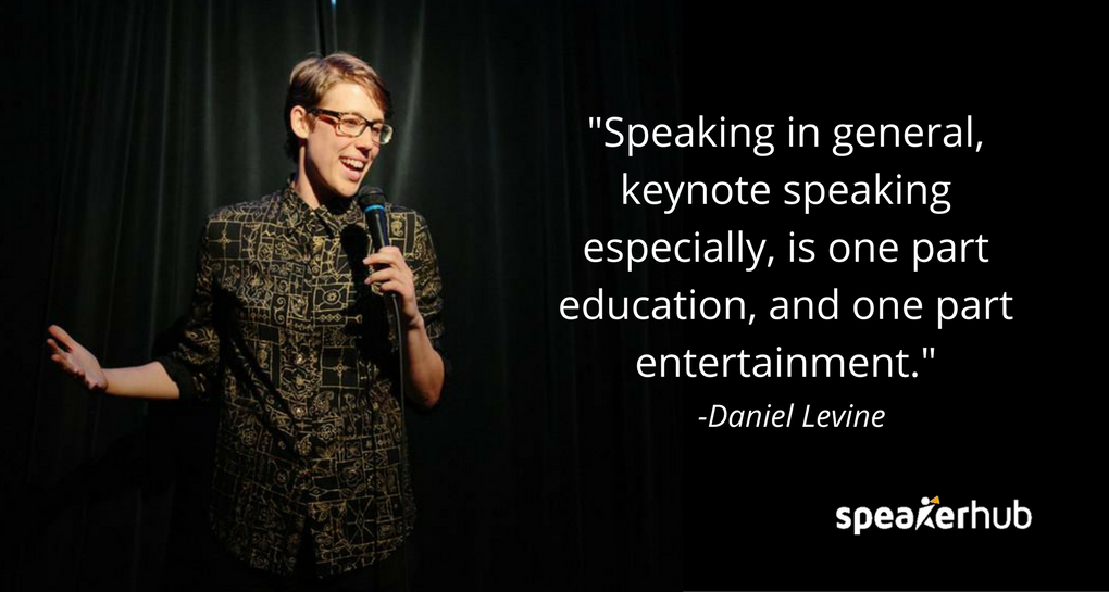 Speaking in general, keynote speaking especially, is one part education, and one part entertainment. I think it’s really important for a speaker to be a dynamic speaker. To be wearing a headset, walking around, connecting with audience members. Speaking in general, keynote speaking especially, is one part education, and one part entertainment. I think it’s really important for a speaker to be a dynamic speaker. To be wearing a headset, walking around, connecting with audience members.