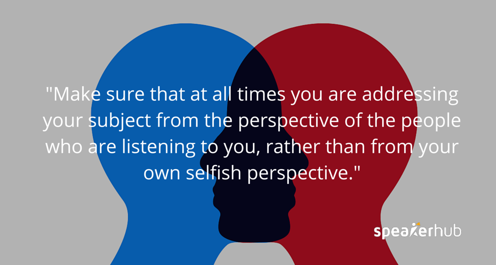 Please think from the perspective of your attendee, not from your own perspective. Ken Molay: Please think from the perspective of your attendee, not from your own perspective.