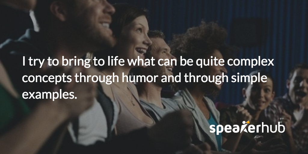 Ben Williams explains how he uses humor to make subtle points when public speaking Ben Williams: I try to bring to life what can be quite complex concepts through humor and through simple examples.
