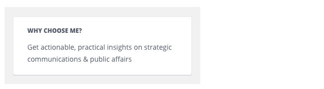 We added a “Why Choose Me?” box: in 90 characters, speak directly to the event organizer. We added a “Why Choose Me?” box: in 90 characters, speak directly to the event organizer.