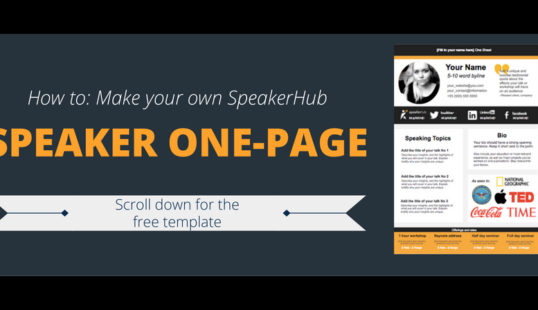 Speaker One Sheet Template Speaker One Sheet Template